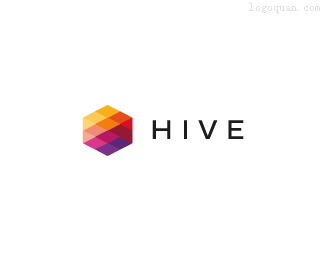 彩色HIVE蜂巢商标设计