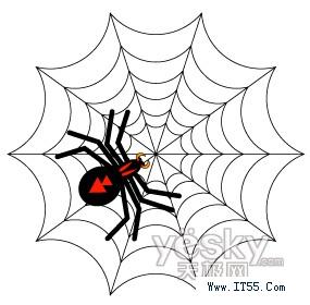 万圣节用Illustrator绘蜘蛛网和蜘蛛1_天极设计在线