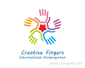 创意手指国际幼儿园标志设计