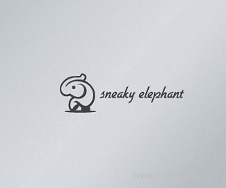 快乐的大象标志设计