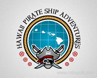 夏威夷海盗船冒险标志设计