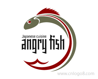 愤怒的鱼标志设计