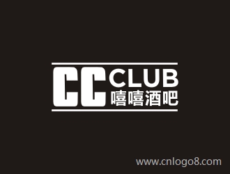 嘻嘻酒吧，，，英文用CC CLUB商标设计